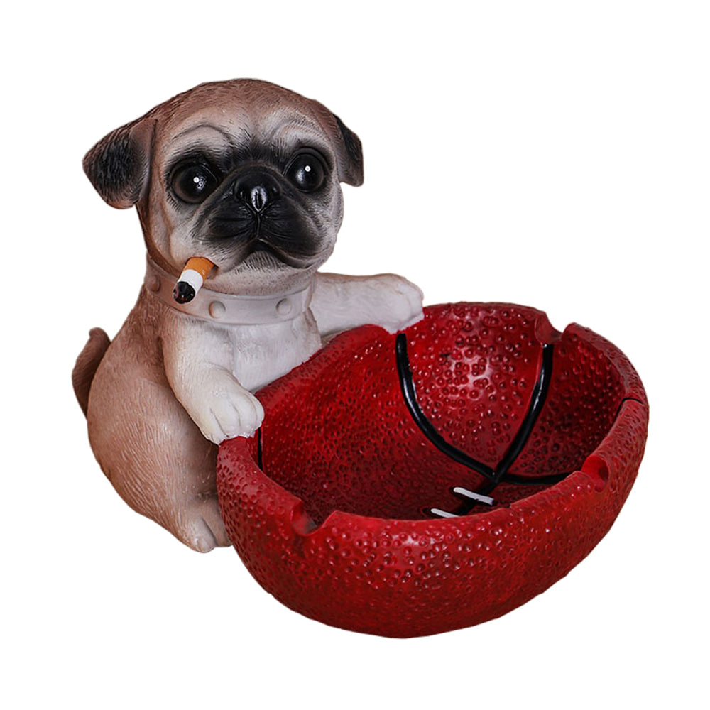 Cute Funny Pug Dog Shaped Resin Rugby Ash Tray