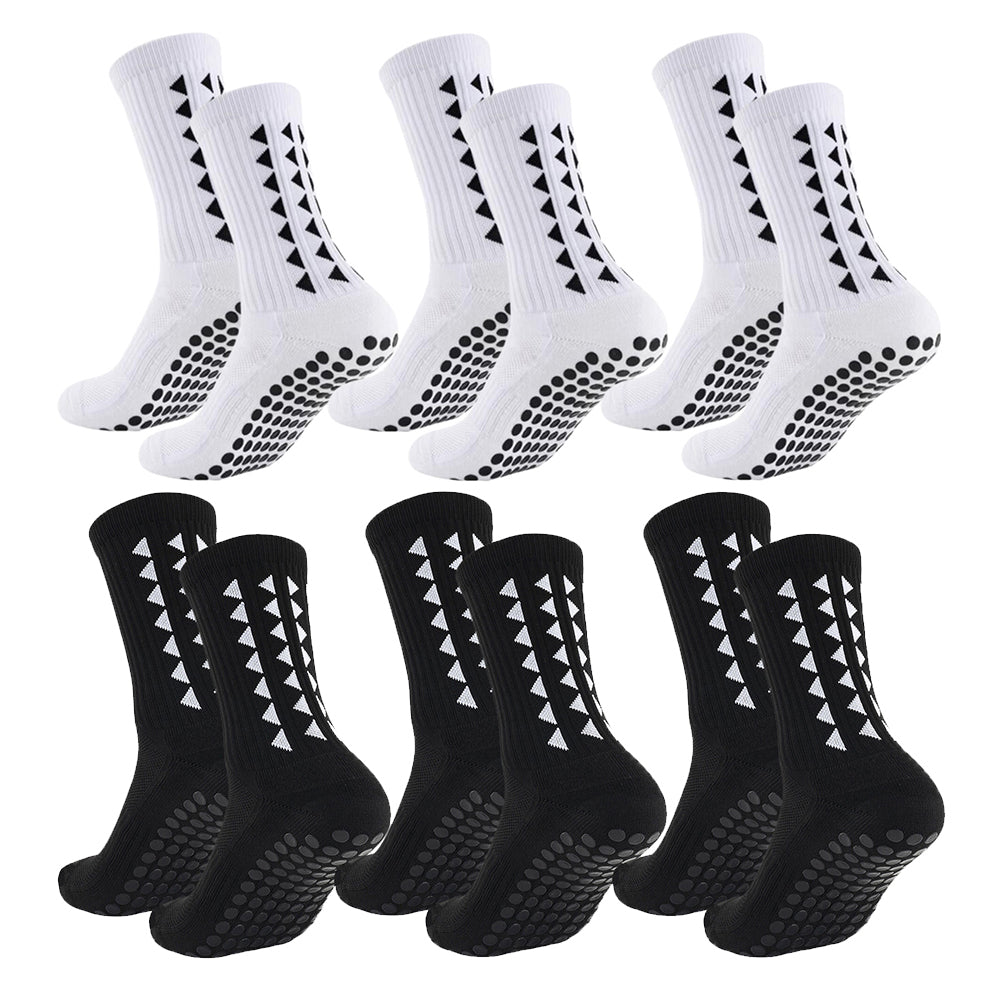 6 Pairs Unisex Football Grip Socks Towel Bottom Sport Socks