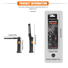 Portable COB LED Flashlight USB Rechargeable Magnetic Work Light