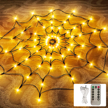 Halloween LED String Light Spider Web Ghost Festival Atmosphere Light