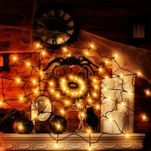 Halloween LED String Light Spider Web Ghost Festival Atmosphere Light
