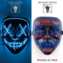Neon LED Purge Mask Glow in The Dark Cosplay Horror Mask