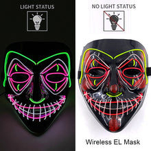 Neon LED Purge Mask Glow in The Dark Cosplay Horror Mask