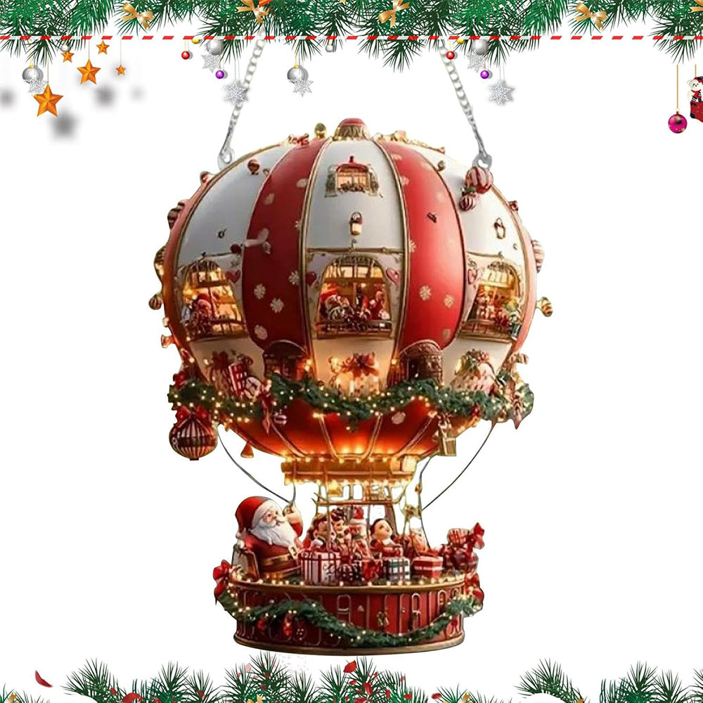 Christmas Hot Air Balloon Ornaments 2D Acrylic Xmas Tree Pendant