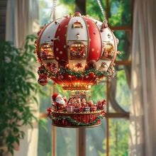 Christmas Hot Air Balloon Ornaments 2D Acrylic Xmas Tree Pendant