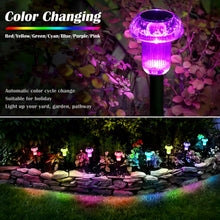 4Pcs Solar Pathway Lights Outdoor Vibrant LED Mushroom Garden Stake Lighting