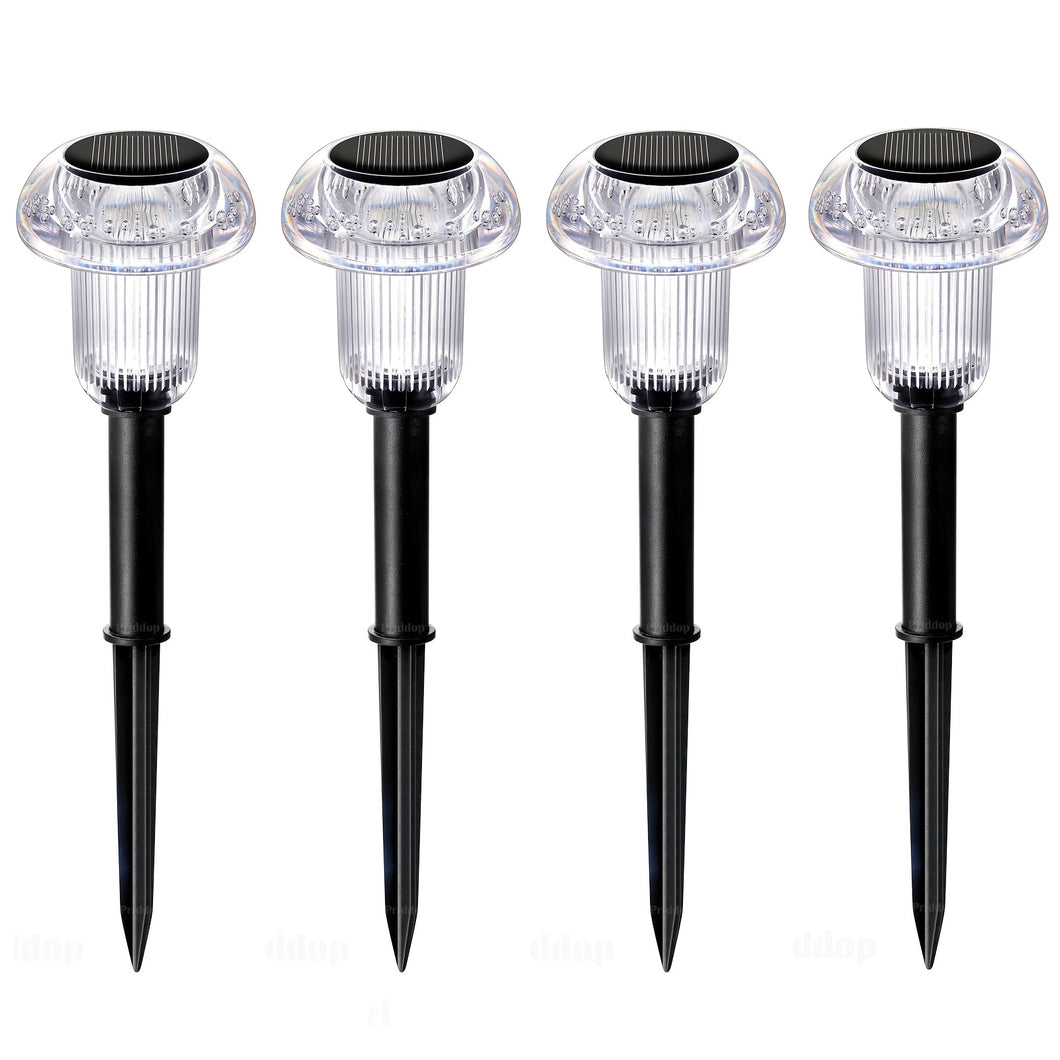 4Pcs Solar Pathway Lights Outdoor Vibrant LED Mushroom Garden Stake Lighting
