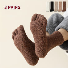 3 Pairs Winter Warm Coral Fleece Five-Toe Socks