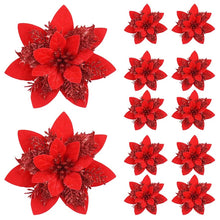 Christmas Glitter Artifical Flower Ornaments