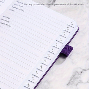 Hardcover Password Keeper Book with Alphabetical Tabs