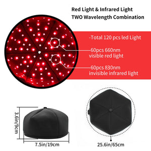 Red Light Therapy Device Hat Near Infrared LED Treatment Helmet for Hair Growth
