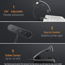 14 LEDs Book Light USB Rechargeable Flexible Easy Clip Reading Light