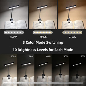 14 LEDs Book Light USB Rechargeable Flexible Easy Clip Reading Light