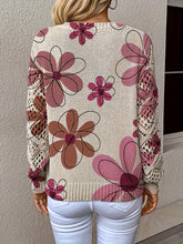 Women's Bohemian Style Long Sleeve V-Neck Pullover Sweater