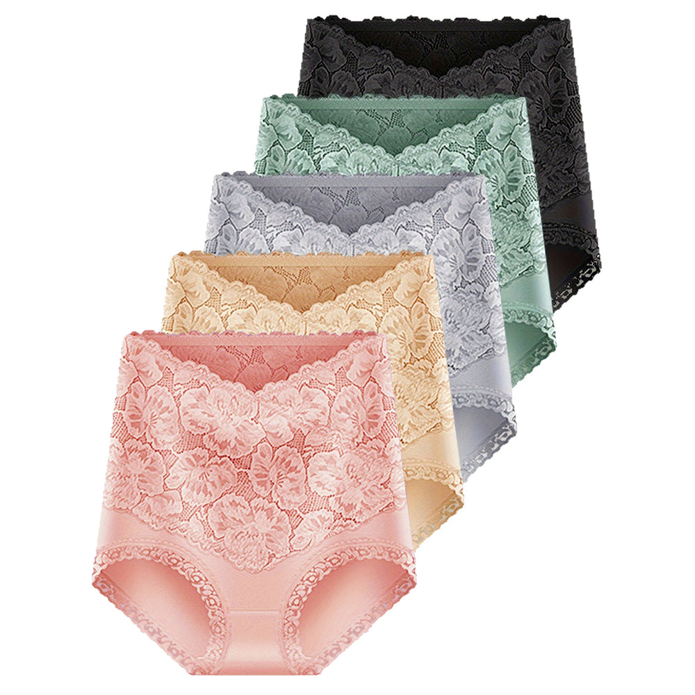 5pcs Women's High-Waisted Tummy Control Briefs