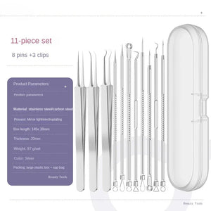 11pcs Acne Pimples Blackhead Remover Clip Facial Cleaner
