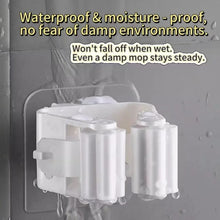 Self-Adhesive Mop Holder No-Drill Wall-Mounted Storage Rack