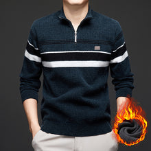 Warm Thickened Stretch Knit Men's Half-Zip Sweater
