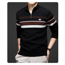 Warm Thickened Stretch Knit Men's Half-Zip Sweater