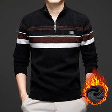 Warm Thickened Stretch Knit Men's Half-Zip Sweater