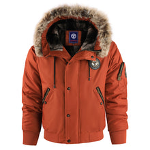 Relaxed Fit Hooded Zipper Coat Men's Bomber Jacket