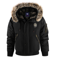 Relaxed Fit Hooded Zipper Coat Men's Bomber Jacket