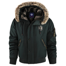 Relaxed Fit Hooded Zipper Coat Men's Bomber Jacket