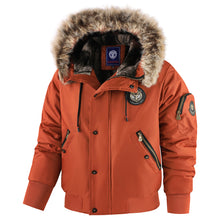 Relaxed Fit Hooded Zipper Coat Men's Bomber Jacket