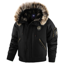 Relaxed Fit Hooded Zipper Coat Men's Bomber Jacket