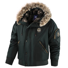Relaxed Fit Hooded Zipper Coat Men's Bomber Jacket