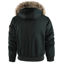 Relaxed Fit Hooded Zipper Coat Men's Bomber Jacket