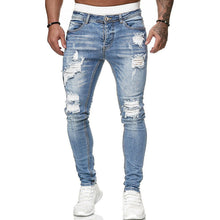Mens Ripped Slim Fit Skinny Destroyed Distressed Tapered Leg Jeans