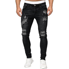 Mens Ripped Slim Fit Skinny Destroyed Distressed Tapered Leg Jeans
