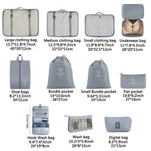 Travel Storage Bag Set Clothing Sorting Bags Packing Cubes