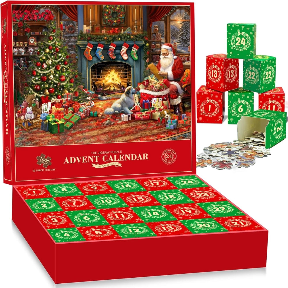 2025 Christmas Advent Calendar 24-Day Countdown Jigsaw Puzzle Set