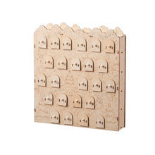 Wooden Christmas Advent Calendar LED Light House Countdown with 24 Drawers