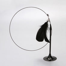 Long Suction Cup Pole Interactive Bell and Feather Wand Cat Teaser Toy