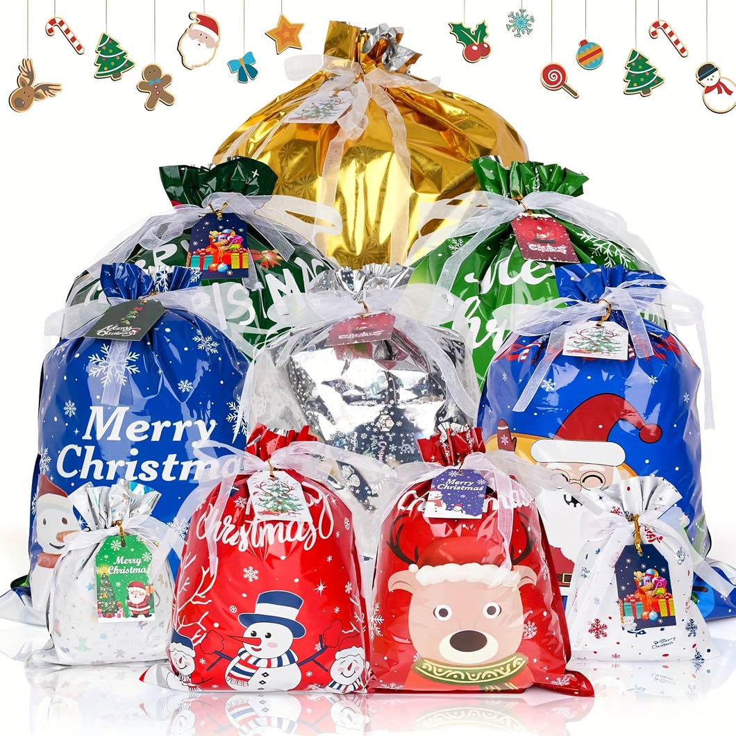 60pcs Christmas Drawstring Gift Bags