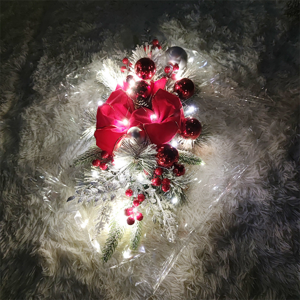 3pcs Christmas Staircase Garland Plastic Artificial Winter Wreath