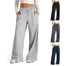 All-Season Loose-Fit Pants Women's Wide-Leg Trousers with Elastic Waist & Belt