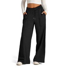All-Season Loose-Fit Pants Women's Wide-Leg Trousers with Elastic Waist & Belt