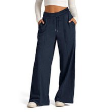 All-Season Loose-Fit Pants Women's Wide-Leg Trousers with Elastic Waist & Belt