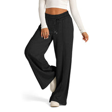All-Season Loose-Fit Pants Women's Wide-Leg Trousers with Elastic Waist & Belt