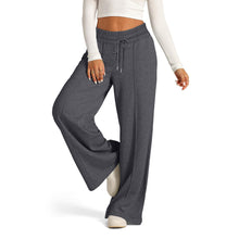 All-Season Loose-Fit Pants Women's Wide-Leg Trousers with Elastic Waist & Belt