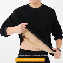 Men's Winter Solid Color Warm Round Neck Long-sleeved Thermal Underwear
