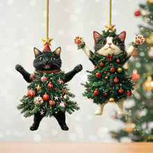 Christmas Ornament 2D Cat Acrylic Hanging Decoration