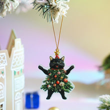Christmas Ornament 2D Cat Acrylic Hanging Decoration