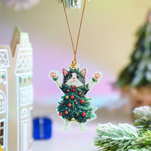 Christmas Ornament 2D Cat Acrylic Hanging Decoration