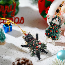 Christmas Ornament 2D Cat Acrylic Hanging Decoration