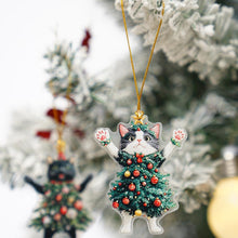 Christmas Ornament 2D Cat Acrylic Hanging Decoration